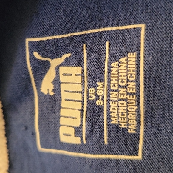 Puma royal blue long sleeve footed sleeper/footie - Picture 2 of 3